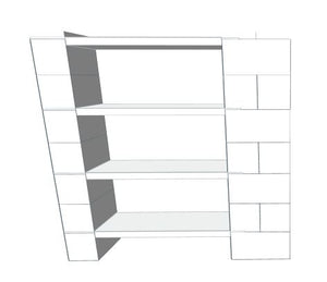 Shelving - 4 Level Corner Shelving Kit B/Thin Columns