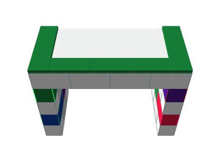 Desk - Green Colorful Backless - 4 x 2 x 3 Ft 6In