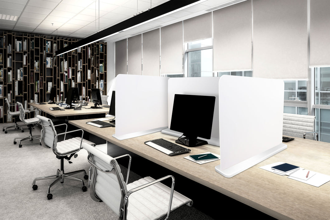 Desk divider 800mm wide x 600mm high white base