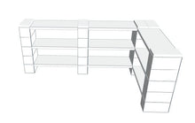 Load image into Gallery viewer, Shelving - 3 Level Corner Unit w/Thin Columns - 6 Ft 6 In x 3 Ft 6 In x 3 Ft 1 In