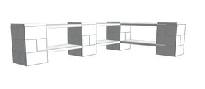 Shelving - 84" x 48" x 18"H Corner Shelves, Thick Column, 2 Layer