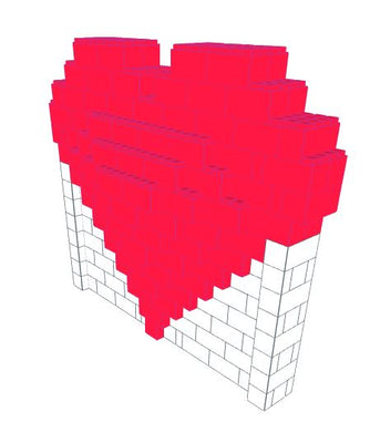 Mosaic Model - Heart - 8 Ft 6 In x 2 Ft 6 In x 7 Ft