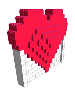 Mosaic Model - Heart - 8 Ft 6 In x 2 Ft 6 In x 7 Ft