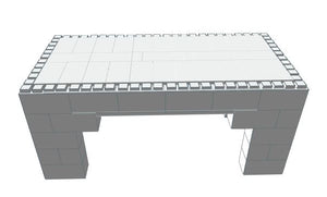 Table - Coffee Table - 3 x 6 x 2 Ft 7 In