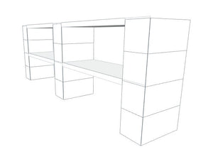 Shelving - 2 Level, Double Shelf, 72"W Kit