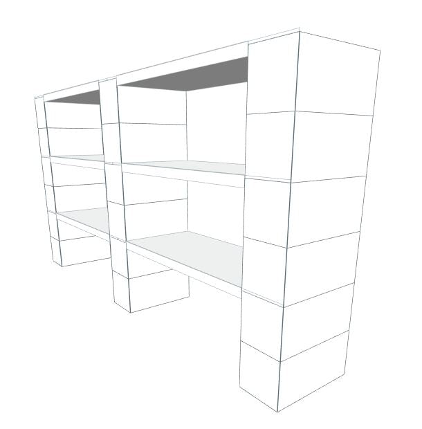 Shelving - 3 Level, Double Shelf, 72