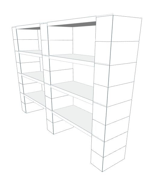 Shelving - 4 Level, Double Shelf, 72