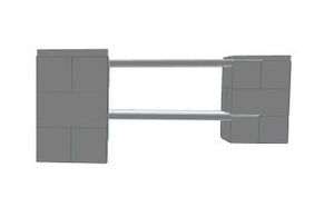 Shelving - 2 Level Corner Shelving Kit A/Thick Columns