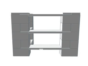 Shelving - 3 Level Corner Shelving Kit A/Thick Columns