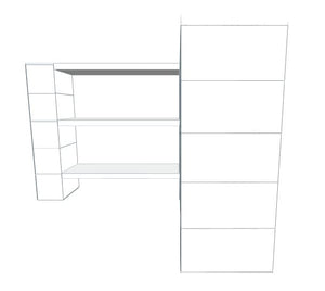 Shelving - 3 Level Corner Shelving Kit B/Thin Columns
