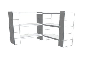Shelving - 3 Level Corner Shelving Kit B/Thin Columns