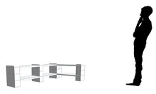 Load image into Gallery viewer, Shelving - 2 Level Corner Unit w/Thin Columns - 6 Ft 6 In x 3 Ft 6 In x 2 Ft 6 In