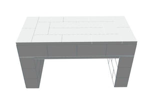 Table - Single Layer Top Coffee Table - 4 x 2 x 2 Ft 1 In