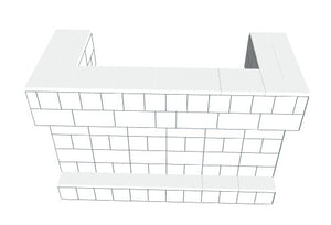 Bar - U-Shaped W/ 2 layer cantilever, shelves, Kickplate - 6 Ft