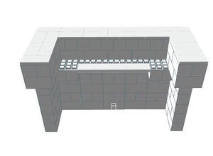 Bar - U-Shaped W/ 2 layer cantilever, shelves, Kickplate - 6 Ft