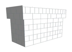 Bar - U-Shaped W/ 2 layer cantilever & shelves - 6 Ft