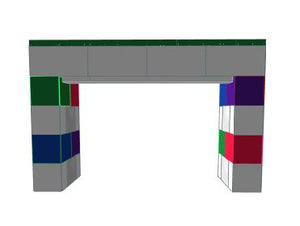 Desk - Green Colorful Backless - 4 x 2 x 3 Ft 6In