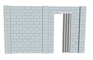 Simple Wall - W/ Door - 14 x 8 Ft