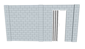 Simple Wall - W/ Door - 16 x 8 Ft