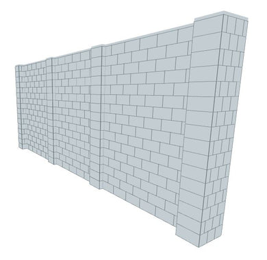 Simple Wall - Heavy Duty Columns - 20 x 8 Ft