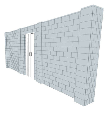 Simple Wall - Heavy Duty Columns W/ Door - 20 x 8 Ft