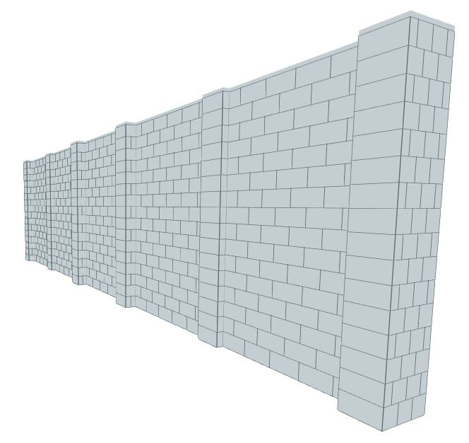 Simple Wall - Heavy Duty Columns - 30 x 8 Ft