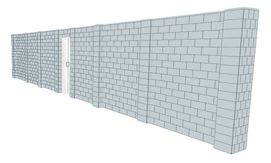 Simple Wall - W/ Door - 40 x 8 Ft