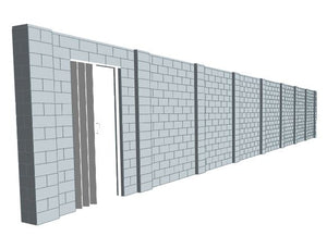 Simple Wall - W/ Door - 50 x 8 Ft
