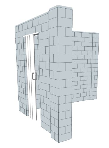 L Shaped Wall - W/ Door - 8 x 10 x 8 Ft