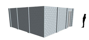L Shaped Wall - W/ Door - 20 x 20 x 8 Ft