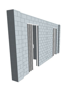T Shaped Wall - W/ Door - 8 x 18 x 8 Ft