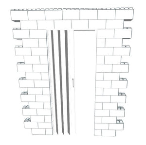 Wall Building Component - Wall Section W/ Door - 7 x 8 Ft