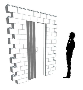 Wall Building Component - Wall Section W/ Door - 7 x 8 Ft