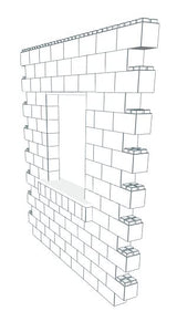 Wall Building Component - 8 x 8 Ft Wall Section W/ Window (2)