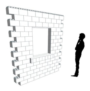 Wall Building Component - 8 x 8 Ft Wall Section W/ Window (2)