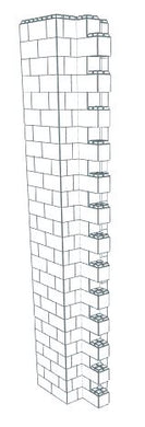 Wall Building Component - Supertall End Column 12-16 Ft