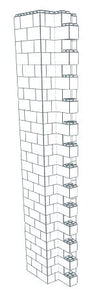 Wall Building Component - Supertall End Column 12-16 Ft