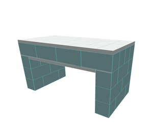 Table - Single Layer Top Coffee Table - 4 x 2 x 2 Ft 1 In